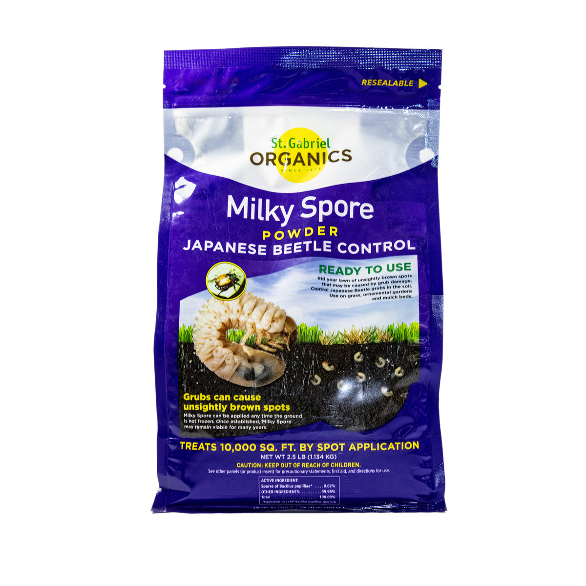 St. Gabriel Organics® Milky Spore Powder, 2.5 Lb