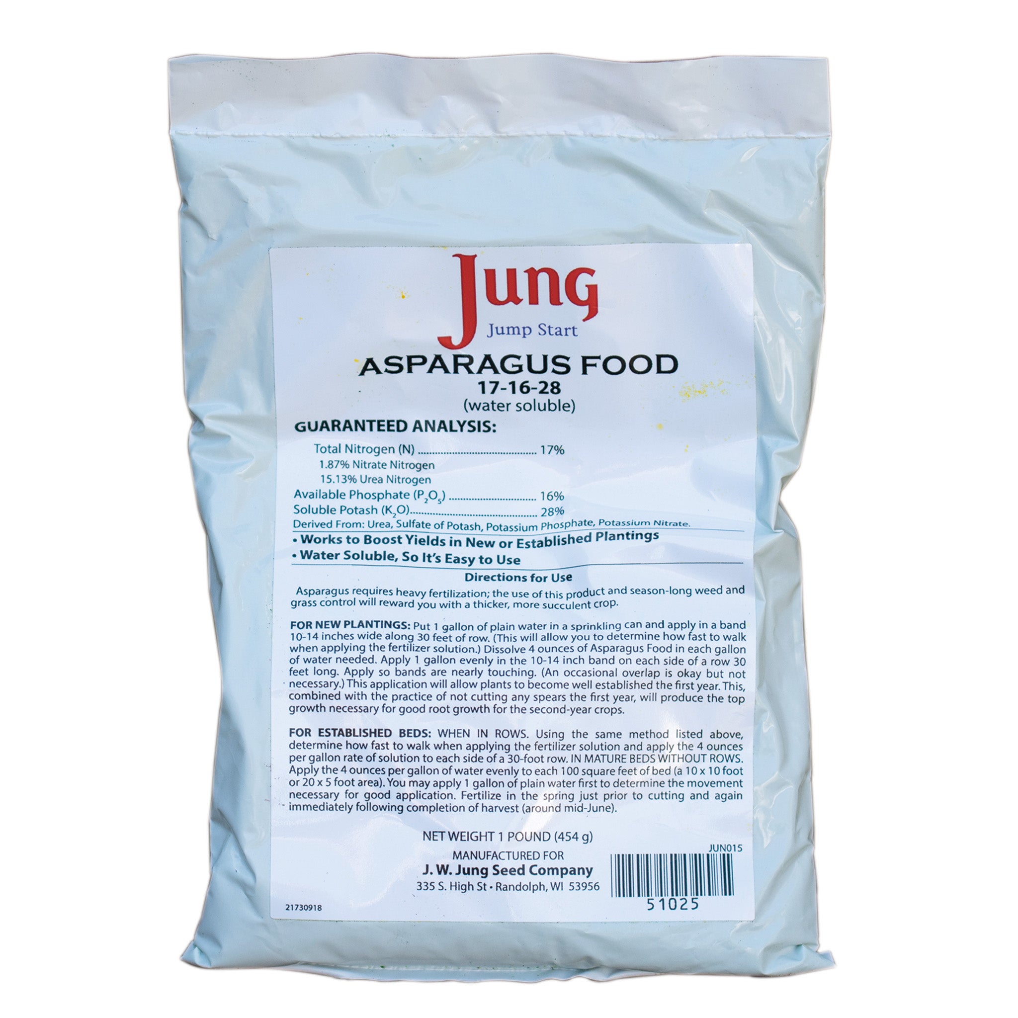 Jung Jump-Start Asparagus Food 17-16-28, 1 Lb.
