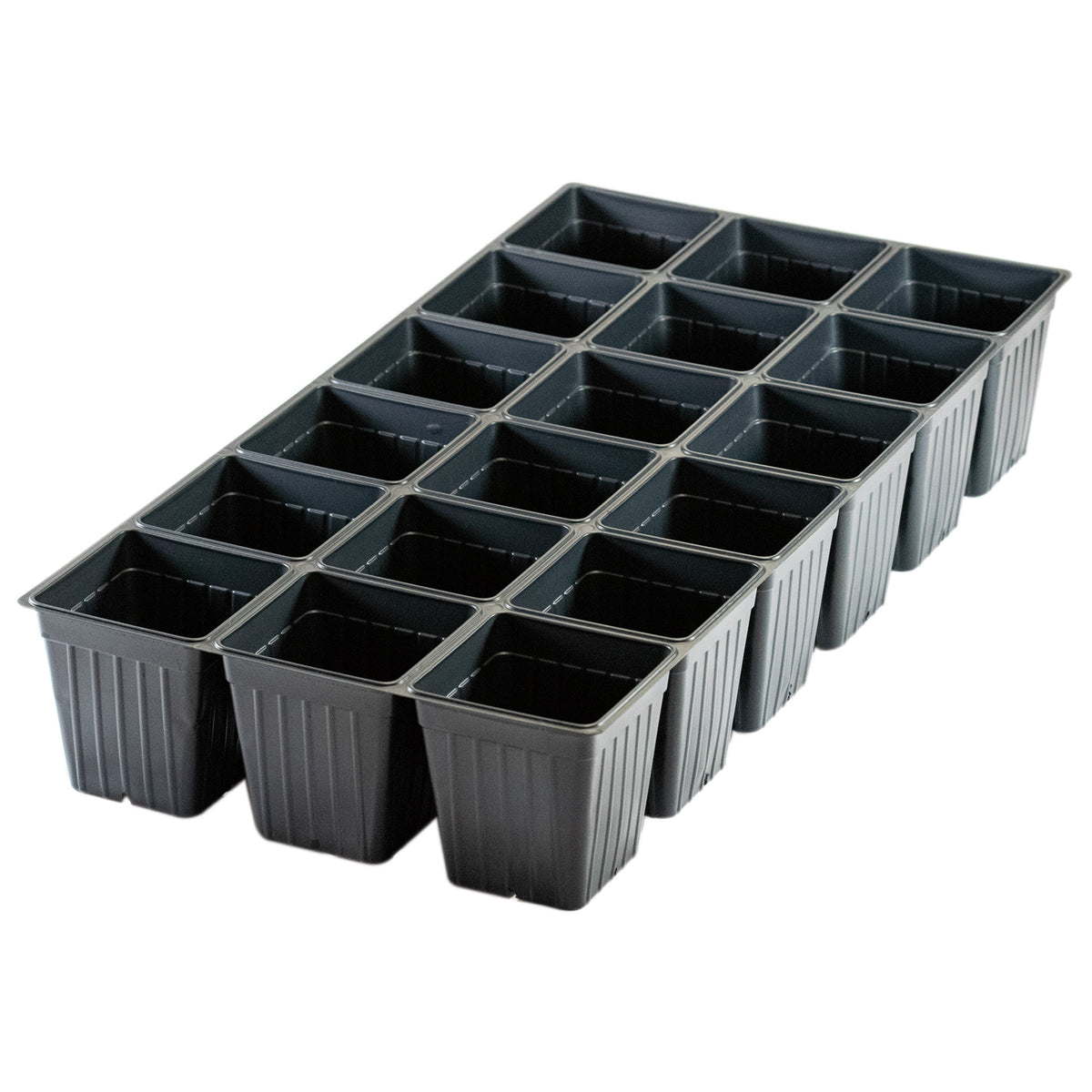 T.O. Plastics Deep Pots, Square, Black, 18 Inch