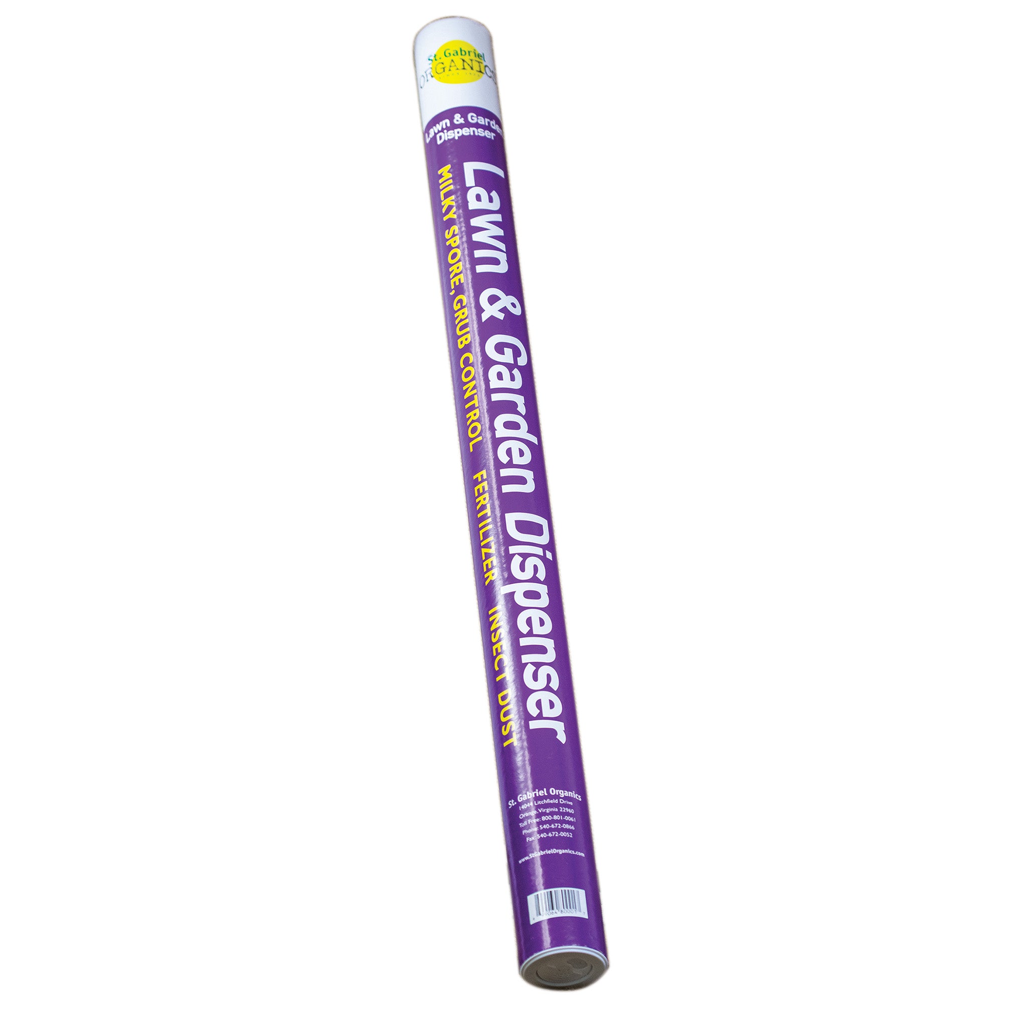 St. Gabriel Organics® Milky Spore Dispenser Tube.